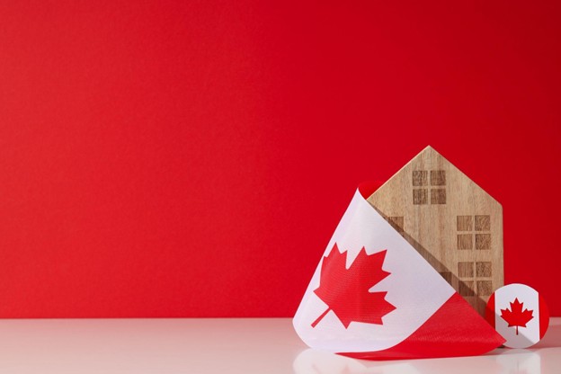 Freepik Wooden House with Canadian Flag