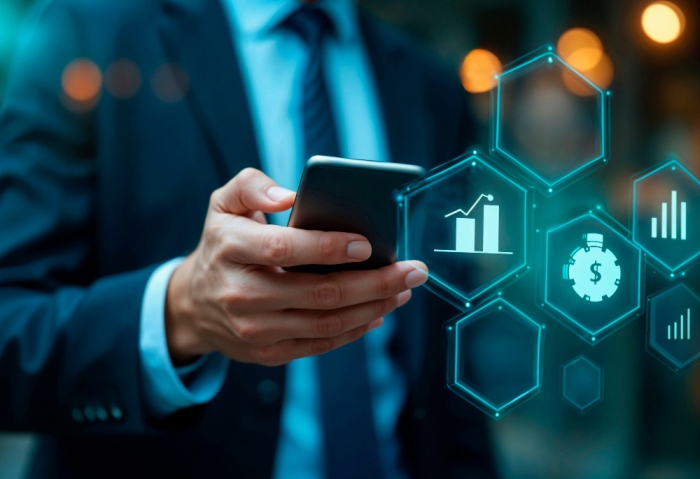 Freepik AI Mobile banking analytics concept