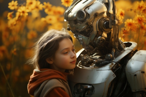 Freepik AI Robot and child