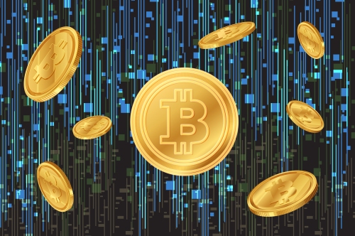 Digital Bitcoin Coins in Virtual Space Digital Bitcoin Coins in Virtual Space