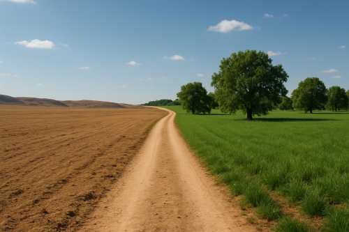 Desert vs green fields