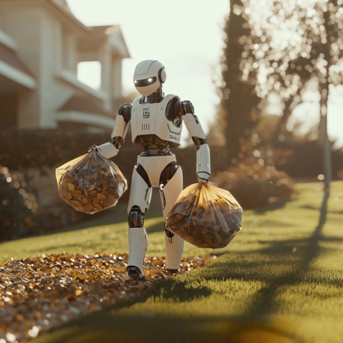 Freepik AI Robot taking care of garden Freepik AI Robot taking care of garden
