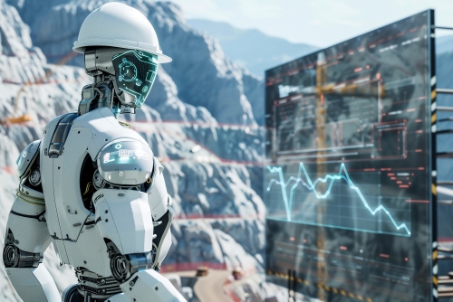 AI generated robot analyzing finance charts