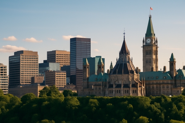 AI image Stylized skyline of Ottawa