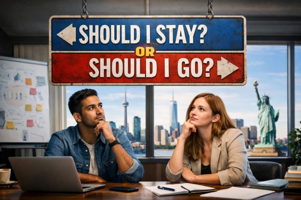 Entrepreneurs consider should I stay or go