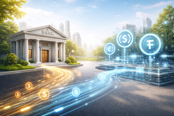 Bank connecting to Stablecoin rails