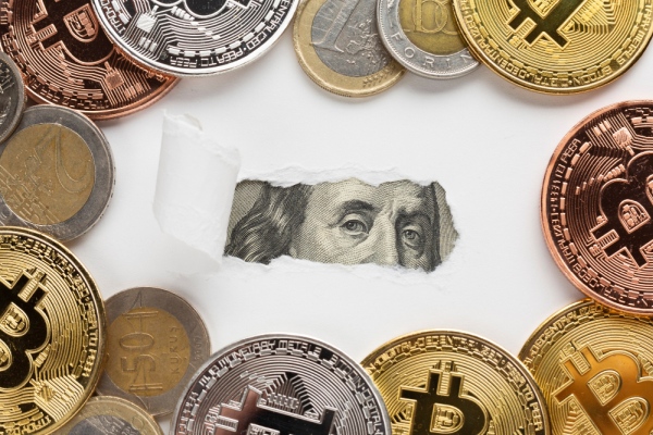 Freepik Ripped paper revealing banknote with bitcoin