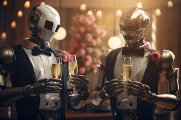 Freepik Two AI agents celbrating new years