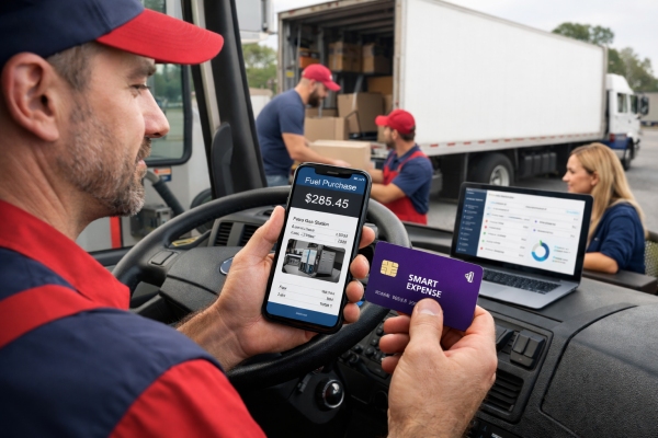 AI Image Moving company using smart expense card AI Image Moving company using smart expense card