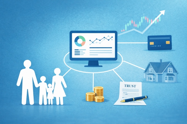 AI Image family investing and household finance hub
