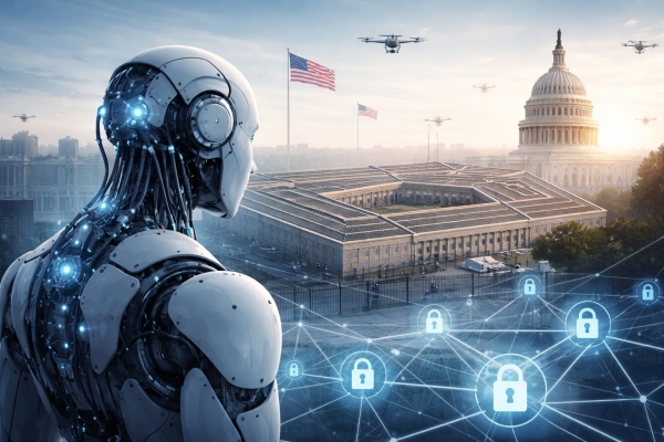 AI generated Conceptual illustration of AI ethics, defense contracts, and public accountability AI generated Conceptual illustration of AI ethics, defense contracts, and public accountability