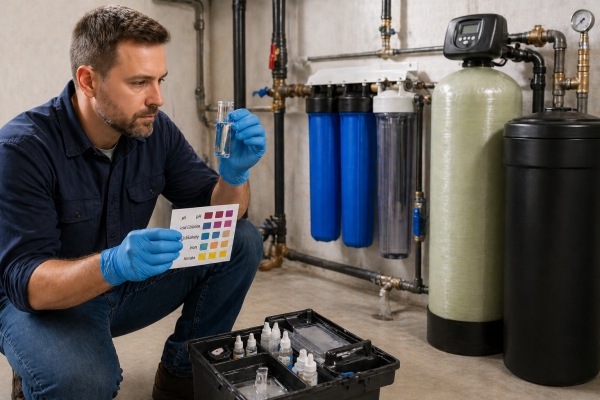 AI Image water technician testing water quality AI Image water technician testing water quality