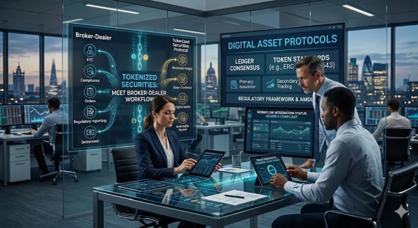 AI Image – tokenized securities meets broker dealer workflow