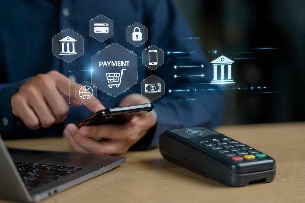 AI Image – Illustration of secure digital payments, bank linked transfers, and open banking technology in Canada