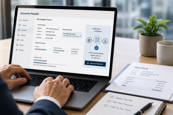 AI Image – Buyer credit inside supplier payments and working capital workflow