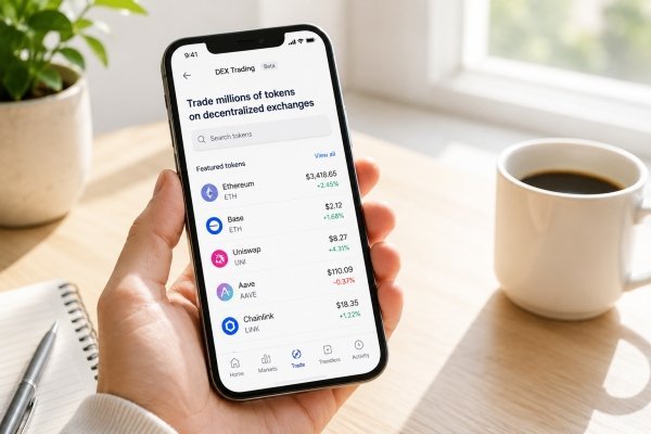 AI Image – DEX trading app on smartphone
