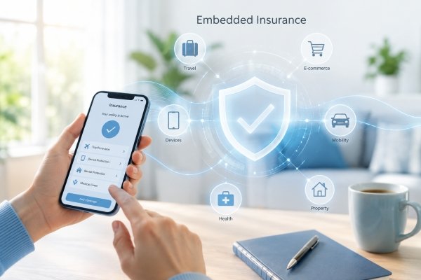 AI Image – Embedded insurance AI platform connecting digital commerce and automated claims