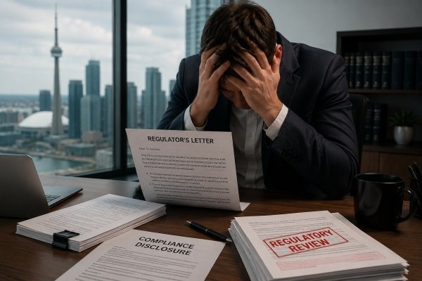 AI Image – Fintech compliance officer reviewing regulatory documents and AI risk