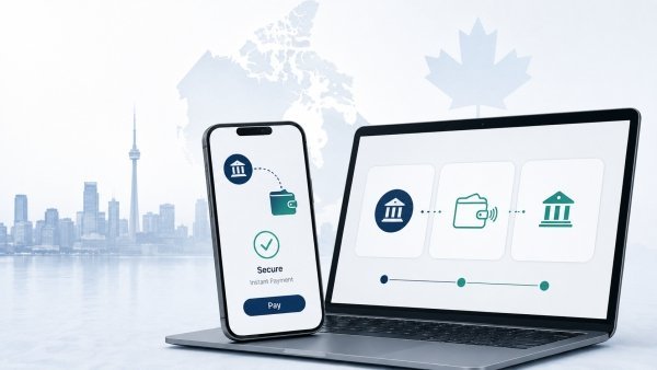 AI Image – Canadian online payments with digital wallet and open banking technology