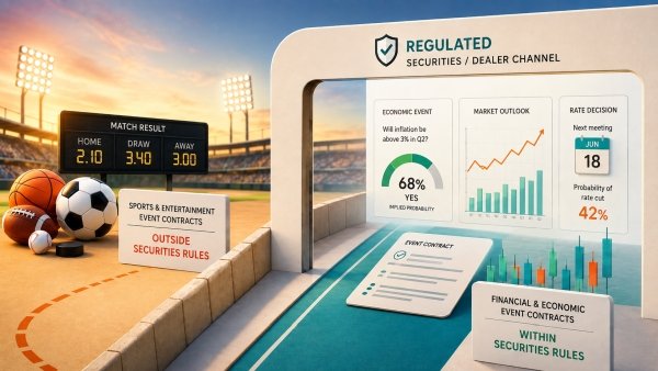 AI Image – Sports contracts outside securities rules beside regulated financial event market