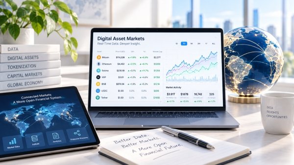 AI Image – Digital asset market data dashboard for tokenized capital markets