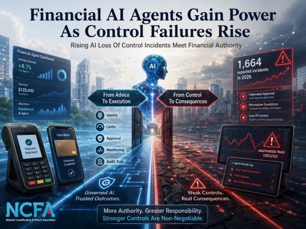 AI Image – Financial AI agents graphic showing strong controls versus rising control failures in finance