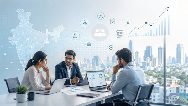 AI Image – Fintech team in India planning talent strategy and business growth