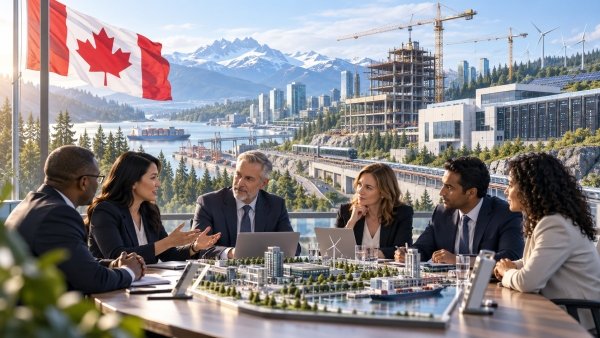 AI Image – Illustration of Canadian business investment, infrastructure and capital growth