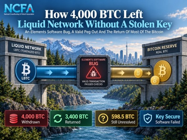AI Image – Liquid Network 4,000 BTC withdrawal caused by Elements software bug with 3,400 BTC returned